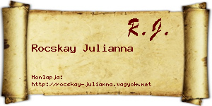 Rocskay Julianna névjegykártya